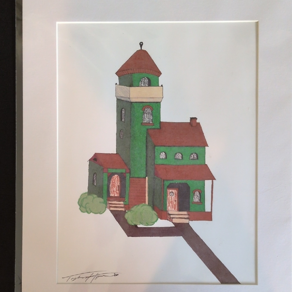 Charming Green House Art Print Inspired By-""Hestia"
